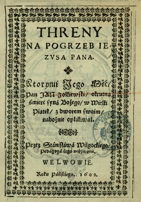 Threny na pogrzeb Jezusa Pana