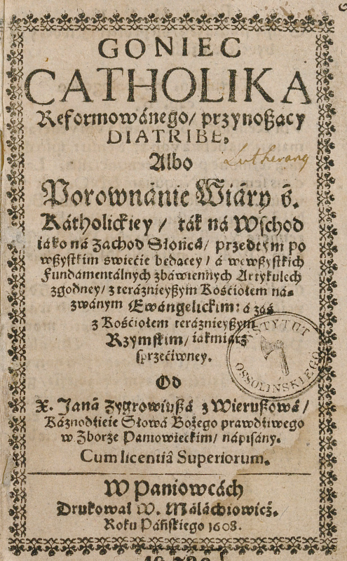 Goniec catholika reformowanego przynoszący diatribe